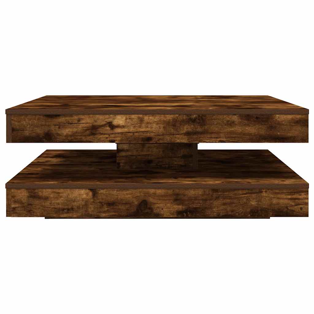 Couchtisch 360-Grad Drehbar Räuchereiche 90x90x34,5 cm