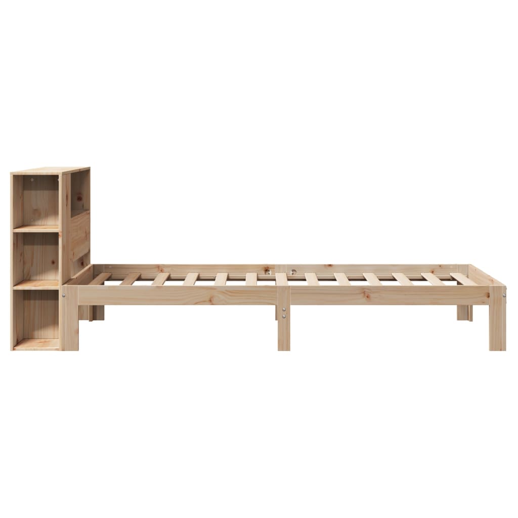 Massivholzbett mit Regal ohne Matratze 90x190 cm Kiefer
