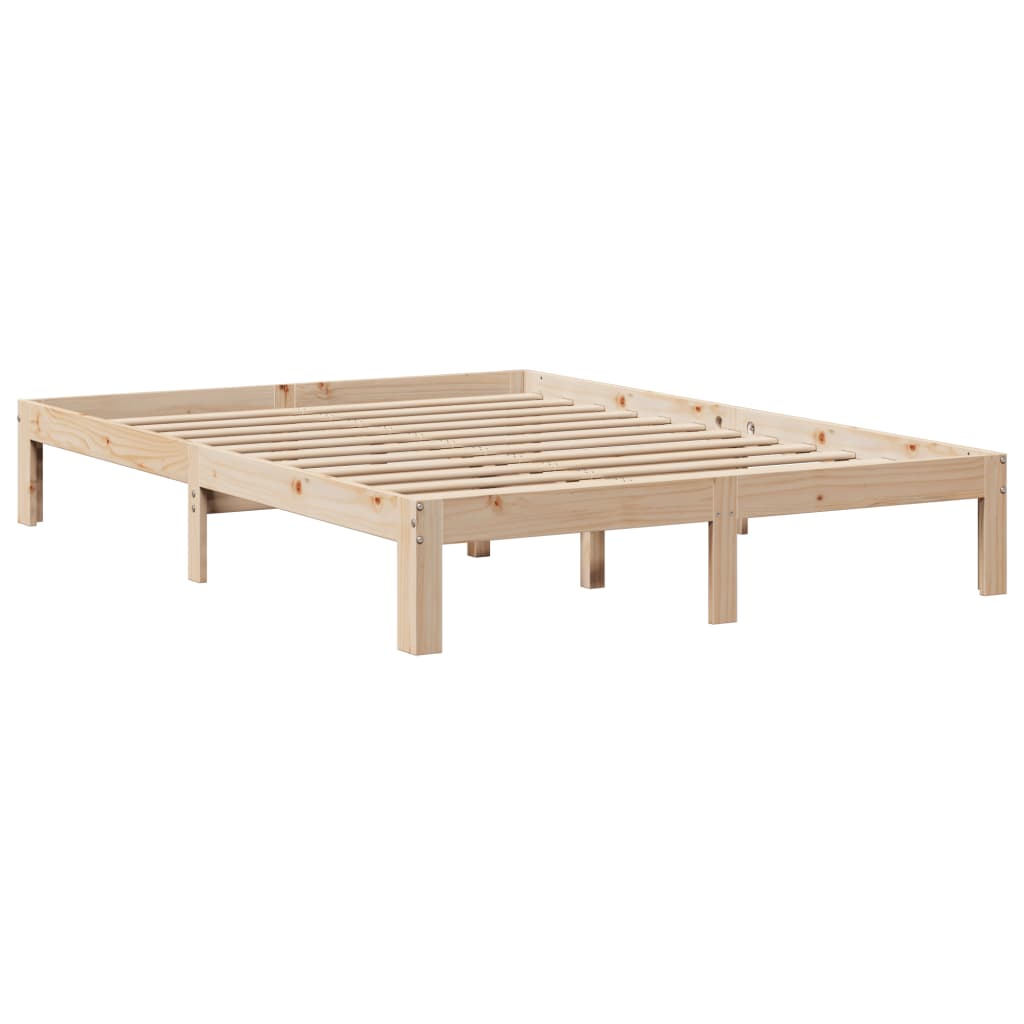 Massivholzbett mit Regal ohne Matratze 160x200 cm Kiefer