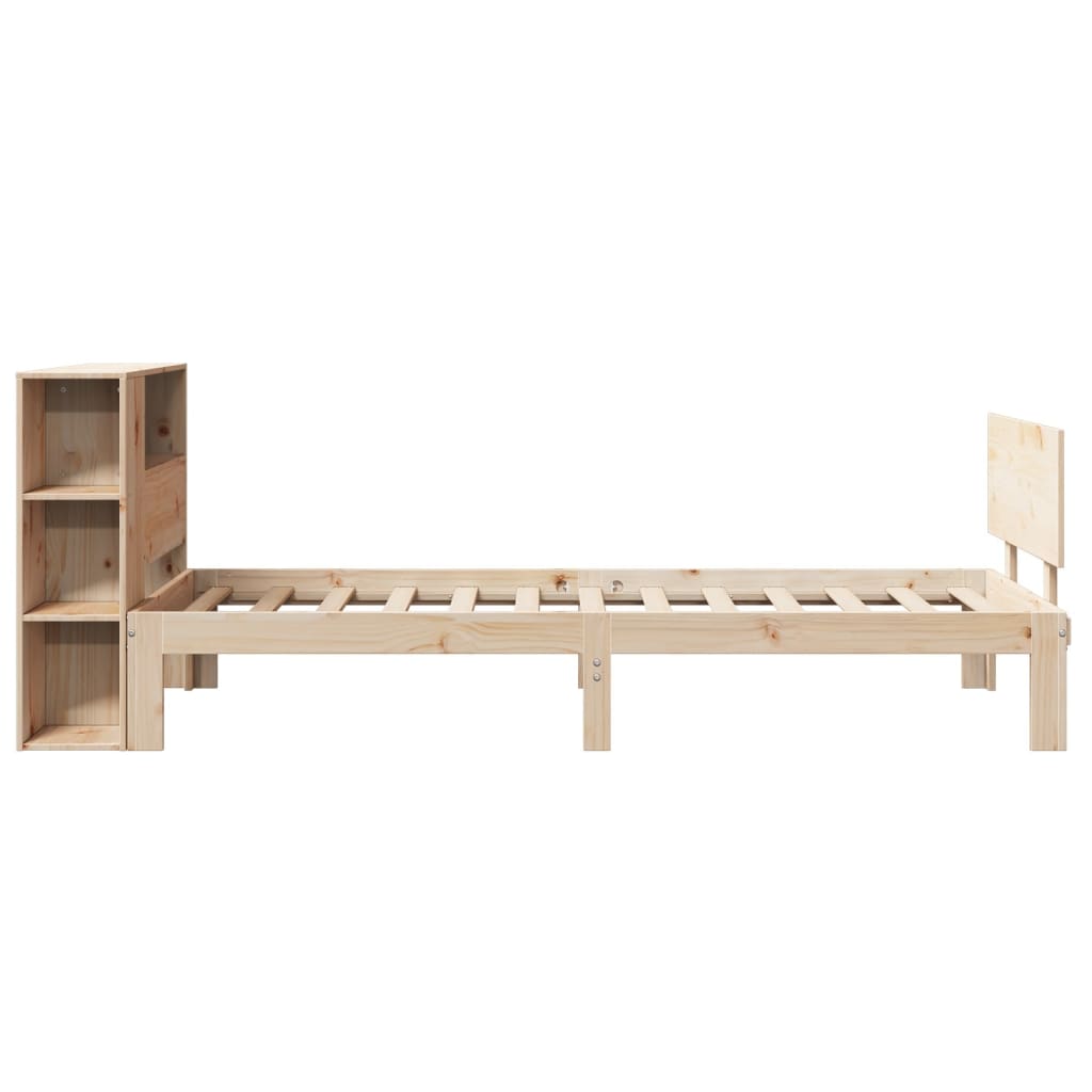 Bücherregalbett ohne Matratze 75x190 cm Massivholz Kiefer