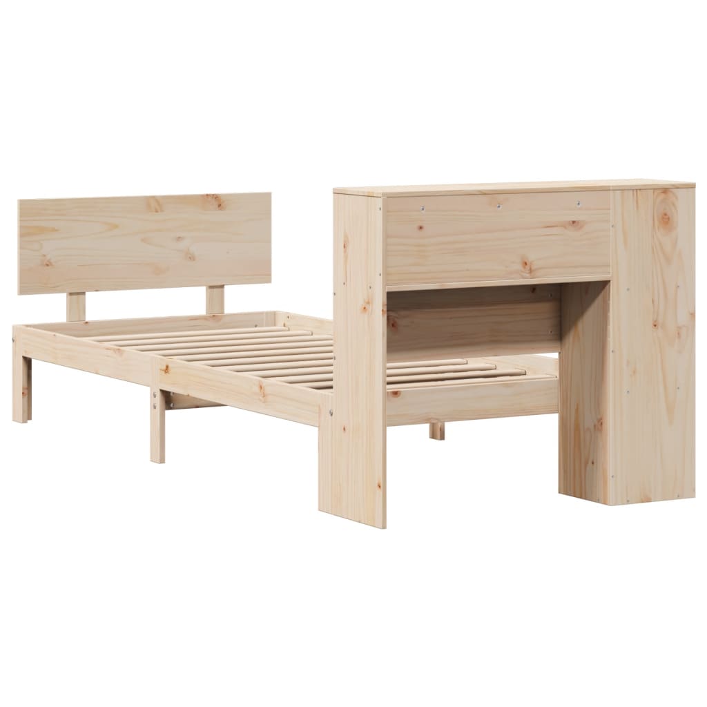 Bücherregalbett ohne Matratze 75x190 cm Massivholz Kiefer