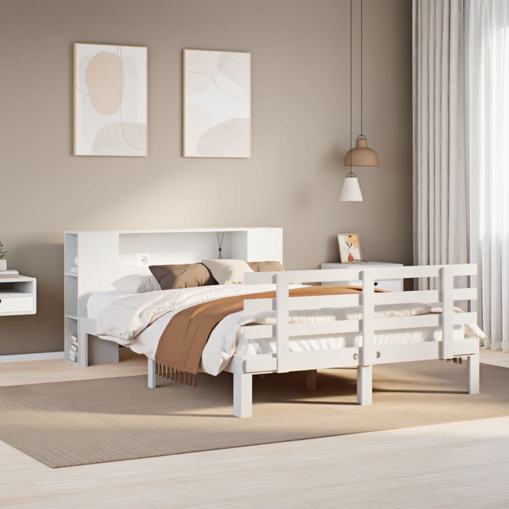 Regalbett ohne Matratze Weiß 160x200cm Massivholz Kiefer