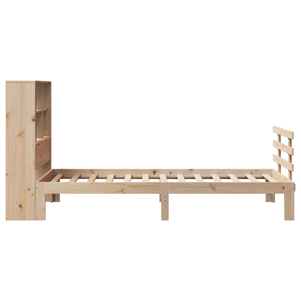 Massivholzbett mit Regal ohne Matratze 90x200 cm Kiefer