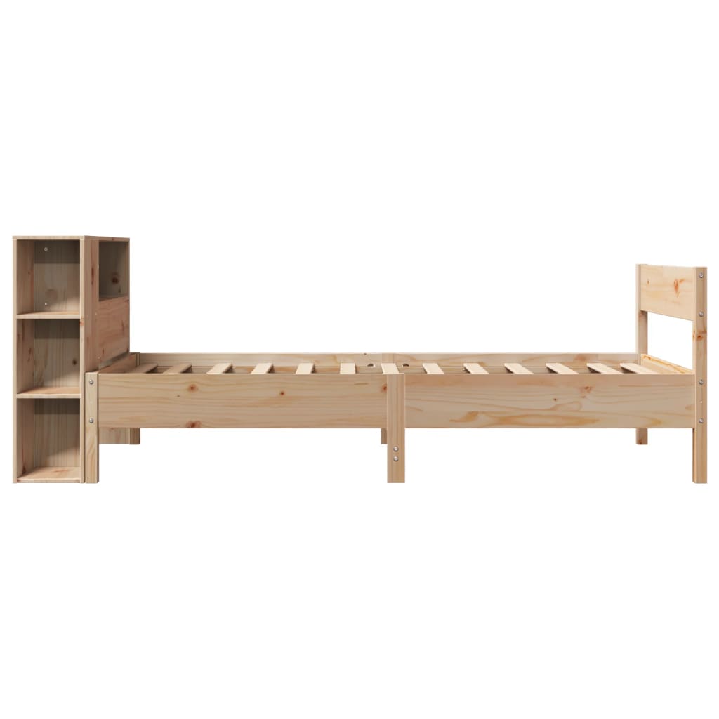 Massivholzbett mit Regal ohne Matratze 90x190 cm Kiefer