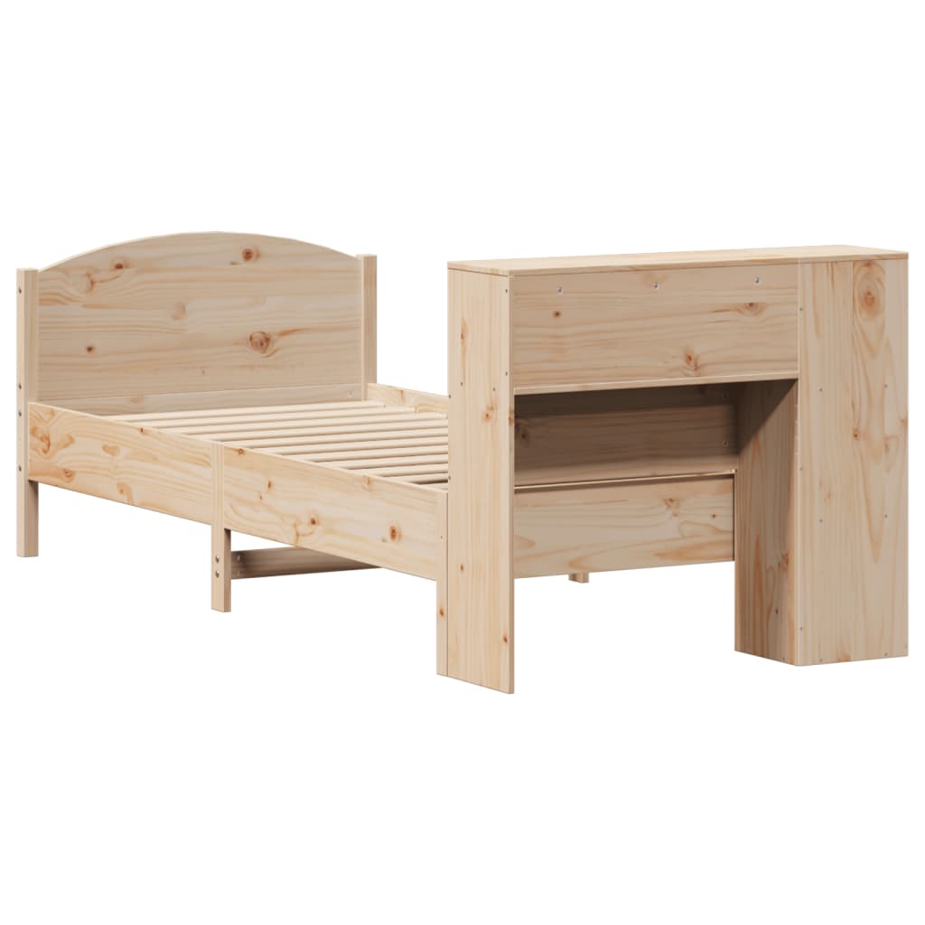 Massivholzbett mit Regal ohne Matratze 90x200 cm Kiefer