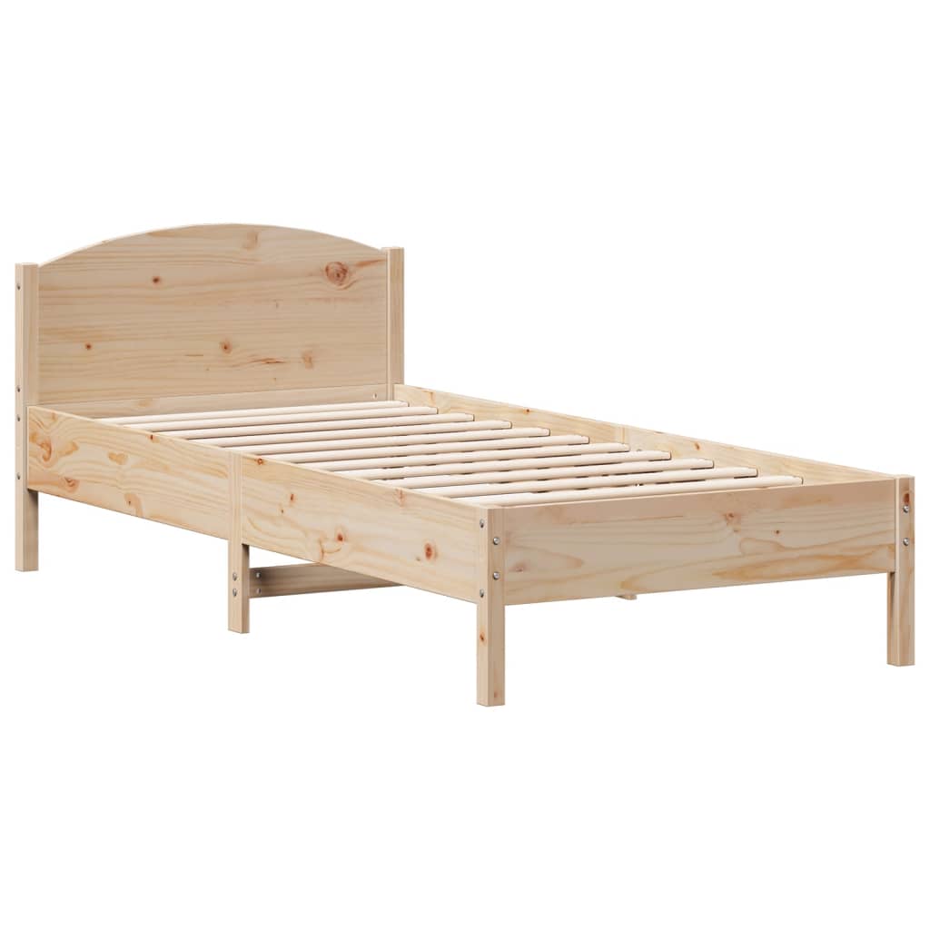 Massivholzbett mit Regal ohne Matratze 90x200 cm Kiefer