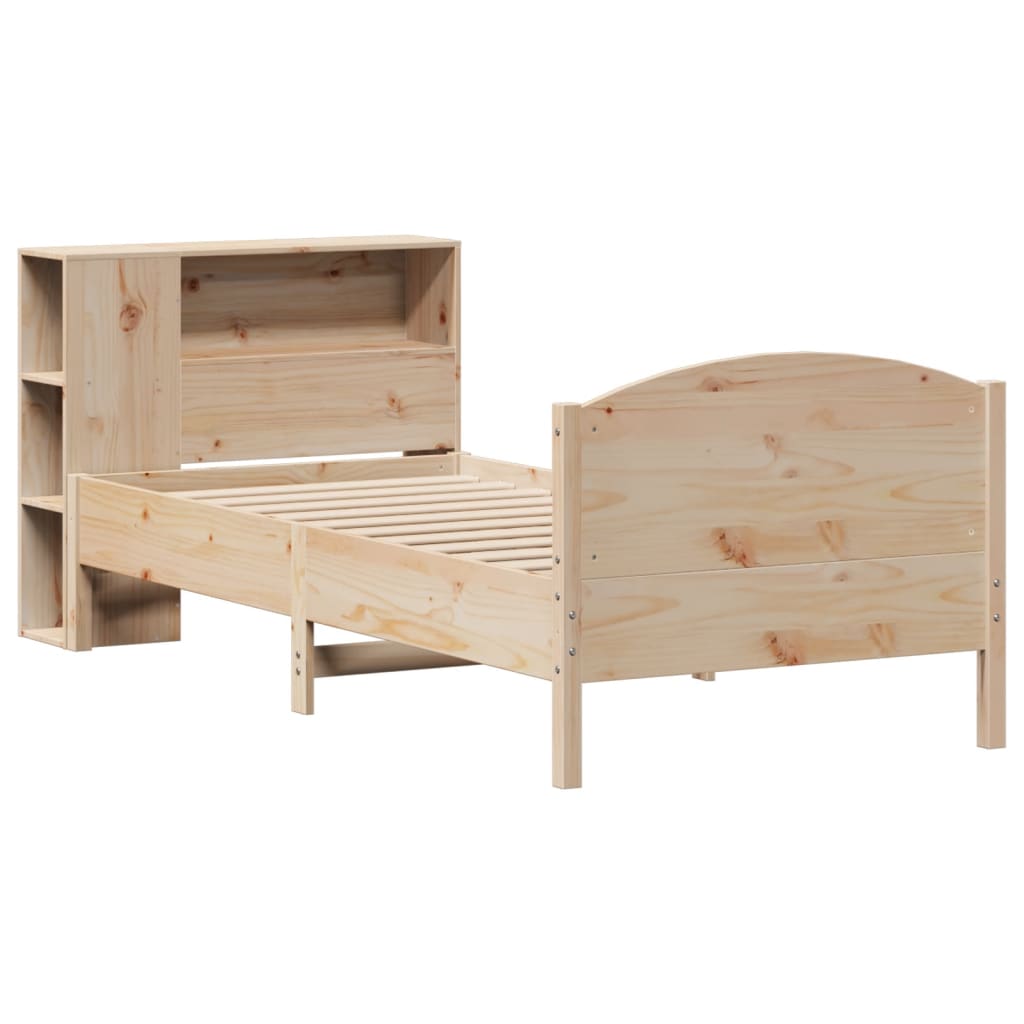 Bücherregalbett ohne Matratze 75x190 cm Massivholz Kiefer