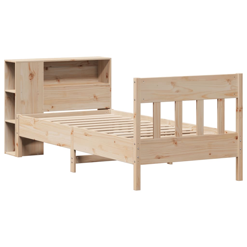 Massivholzbett mit Regal ohne Matratze 90x200 cm Kiefer