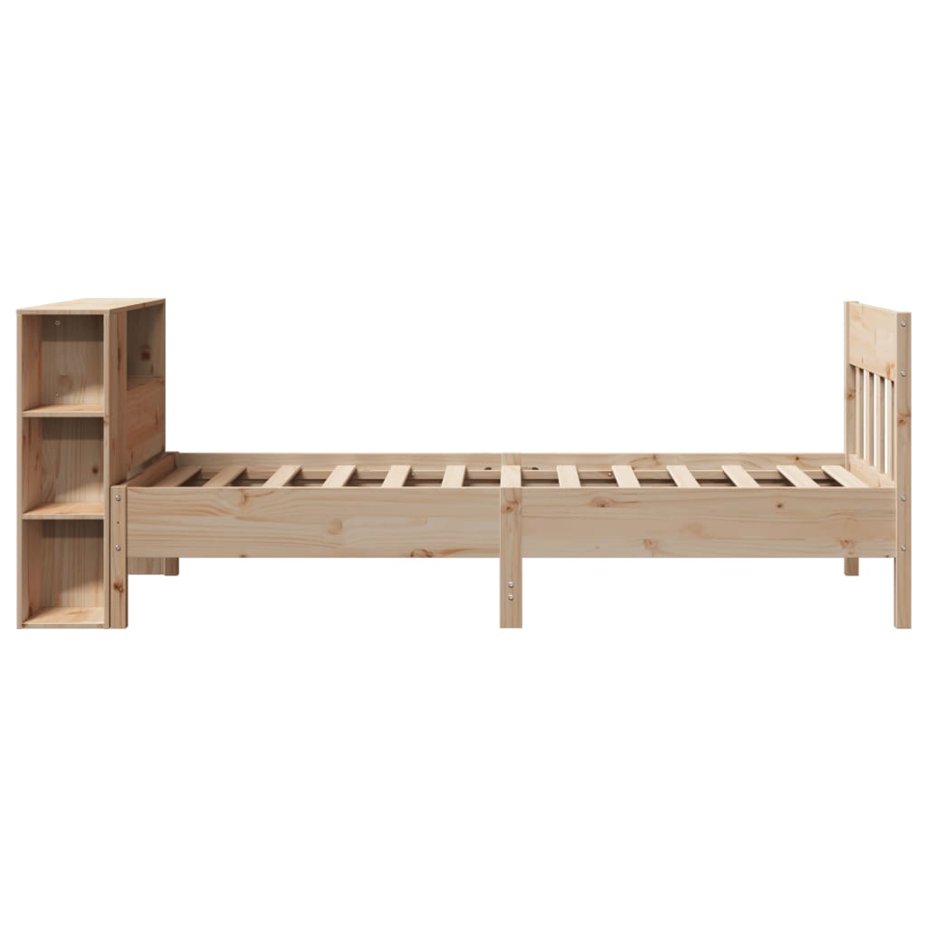 Massivholzbett mit Regal ohne Matratze 90x190 cm Kiefer