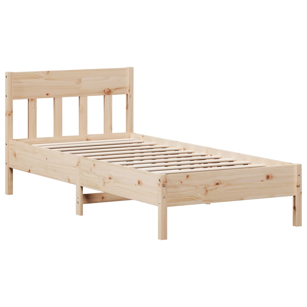 Massivholzbett mit Regal ohne Matratze 90x190 cm Kiefer