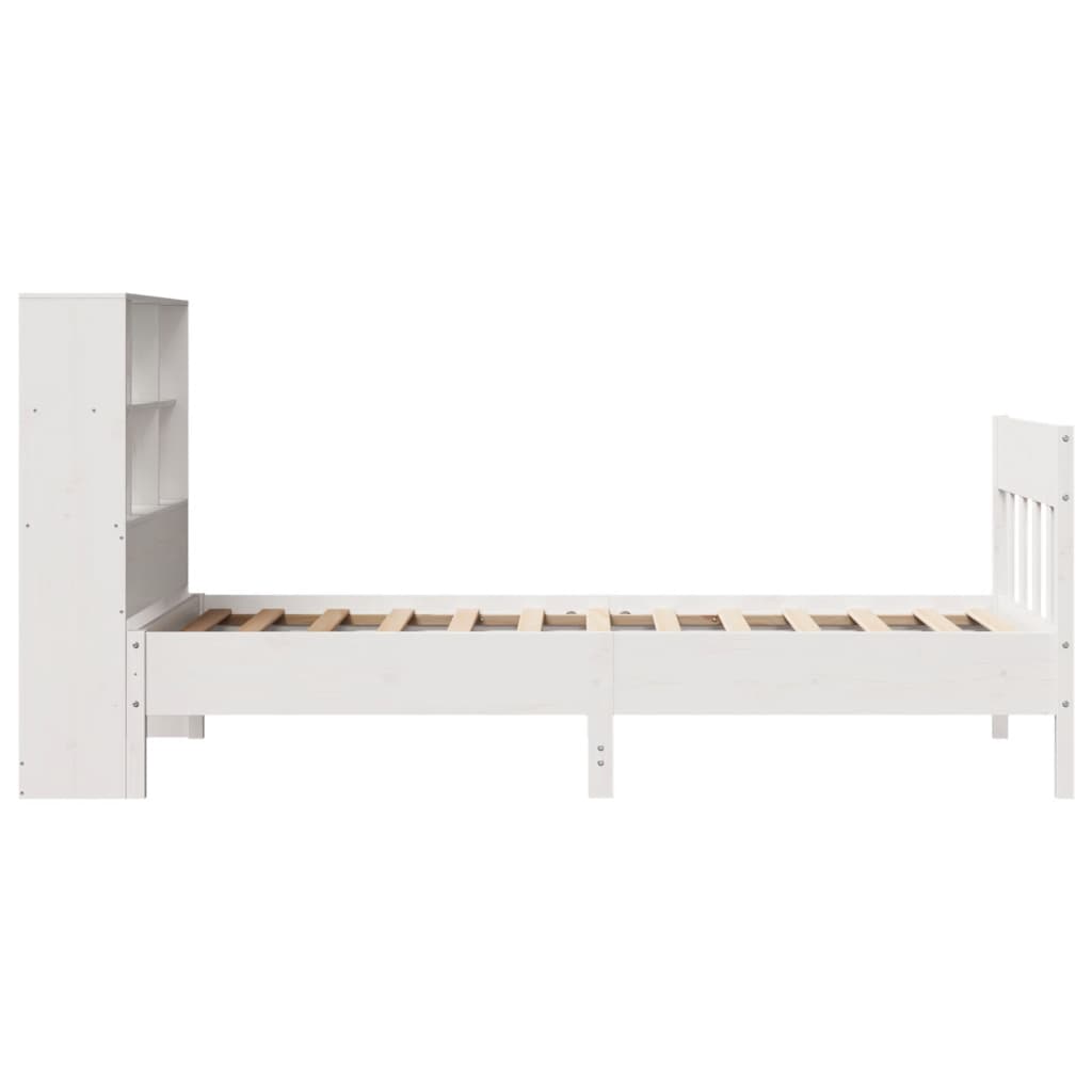 Massivholzbett ohne Matratze Weiß 90x200 cm Kiefernholz