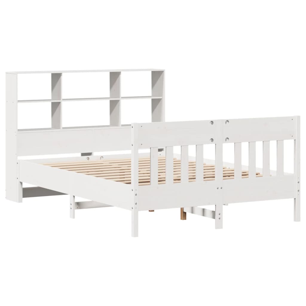 Massivholzbett ohne Matratze Weiß 120x190 cm Kiefernholz