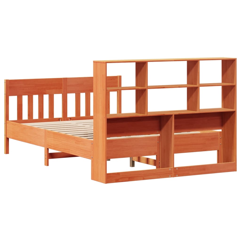 Massivholzbett ohne Matratze Wachsbraun 120x190 cm Kiefernholz