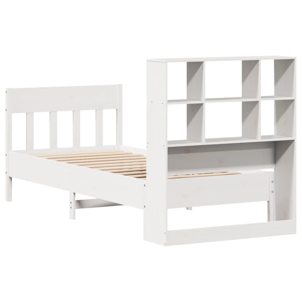Massivholzbett ohne Matratze Weiß 90x190 cm Kiefernholz