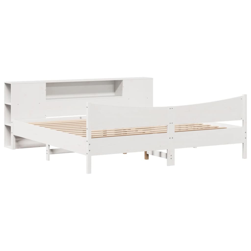 Massivholzbett ohne Matratze Weiß 180x200 cm Kiefernholz