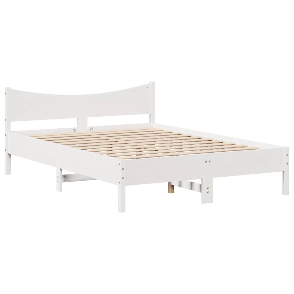 Massivholzbett ohne Matratze Weiß 160x200 Kiefernholz