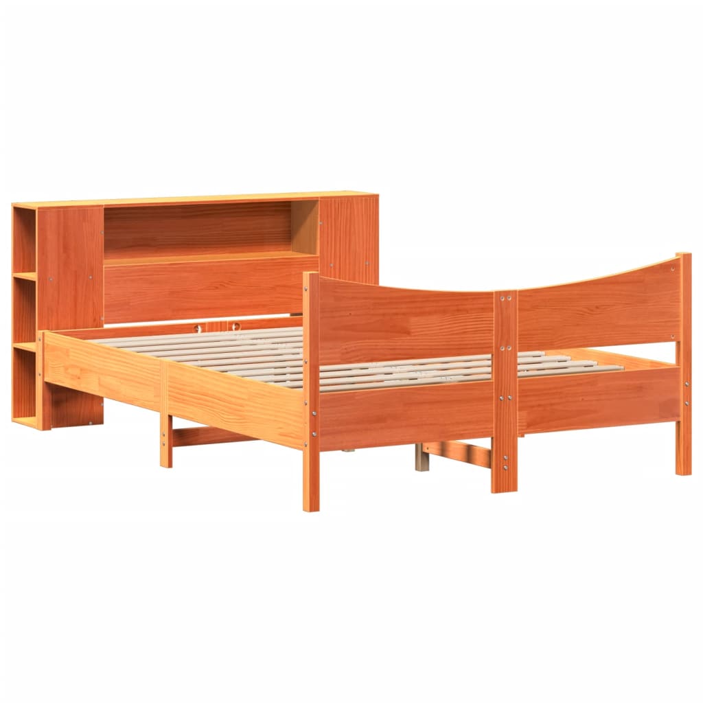 Massivholzbett ohne Matratze Wachsbraun 120x200 cm Kiefernholz
