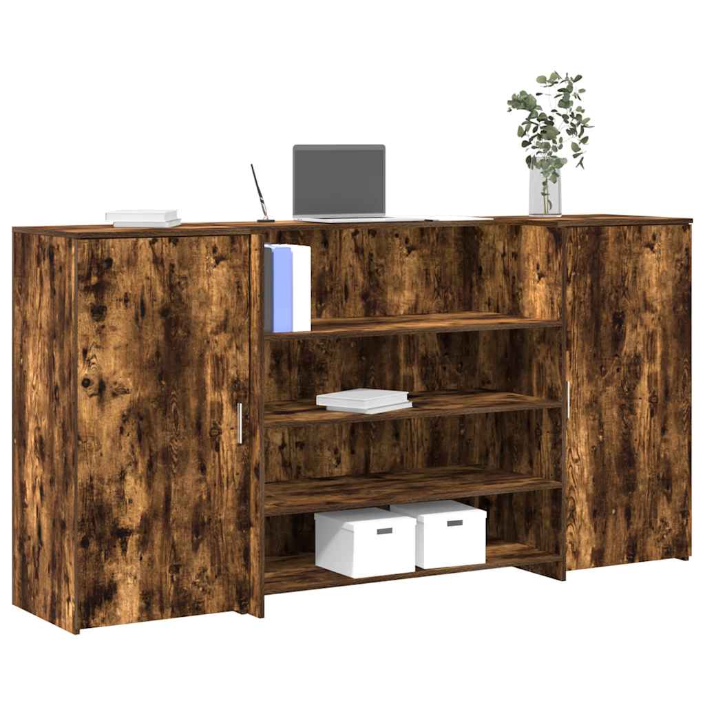 Empfangstheke Räuchereiche 200x50x103,5 cm Holzwerkstoff