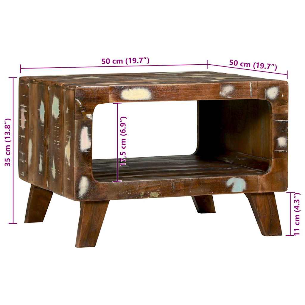 Couchtisch Mehrfarbig 50 x 50 x 35 cm recyceltes Massivholz