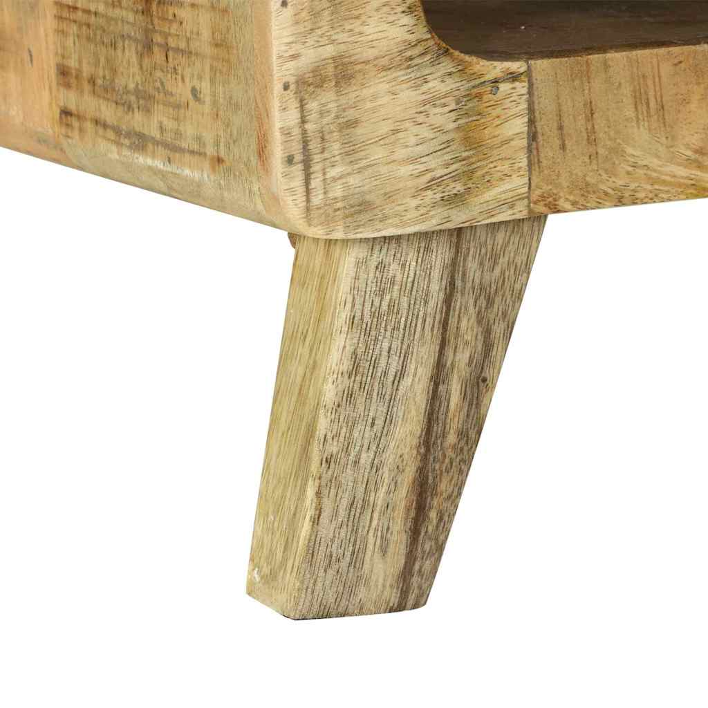 Couchtisch Braun 90 x 50 x 35 cm Raues Mango-Massivholz