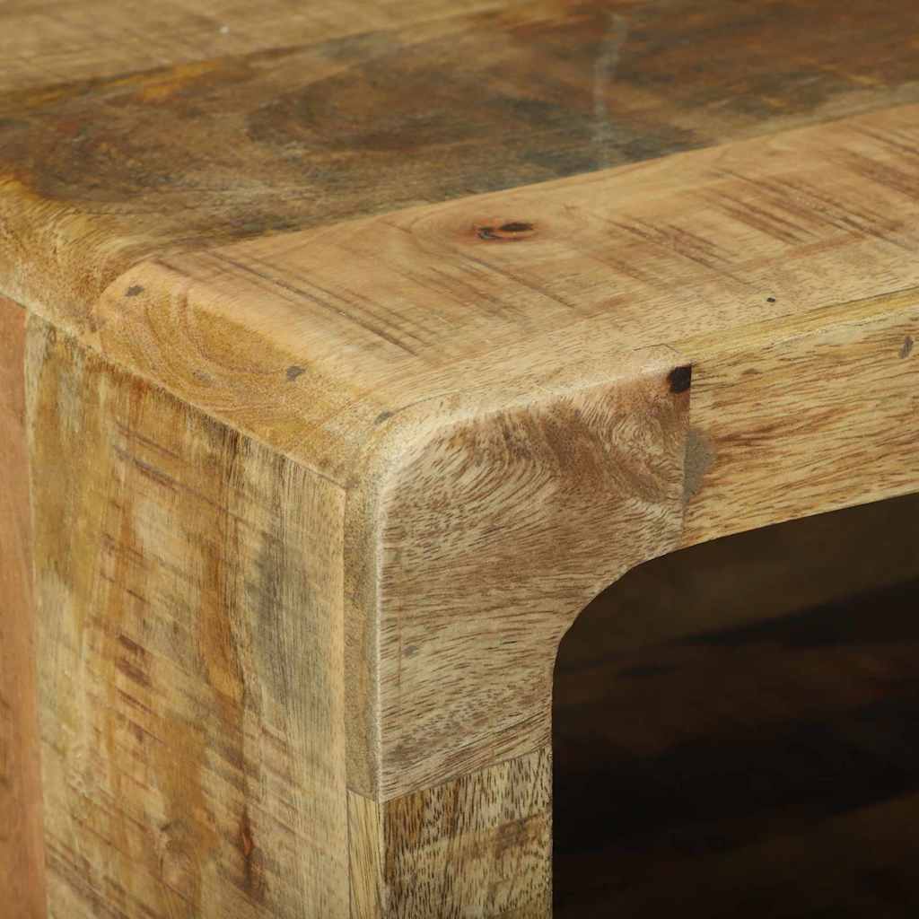 Couchtisch Braun 90 x 50 x 35 cm Raues Mango-Massivholz
