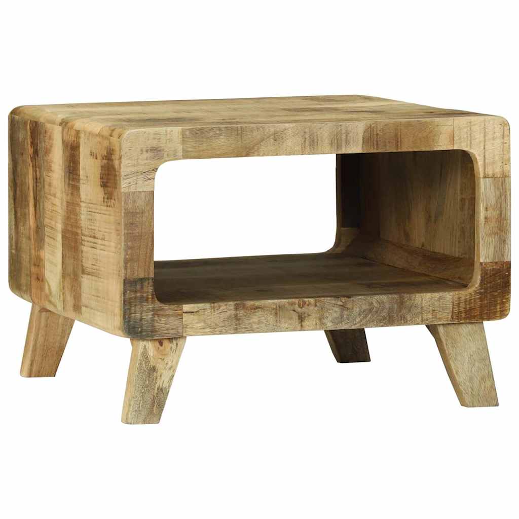 Couchtisch Braun 50 x 50 x 35 cm Raues Mango-Massivholz