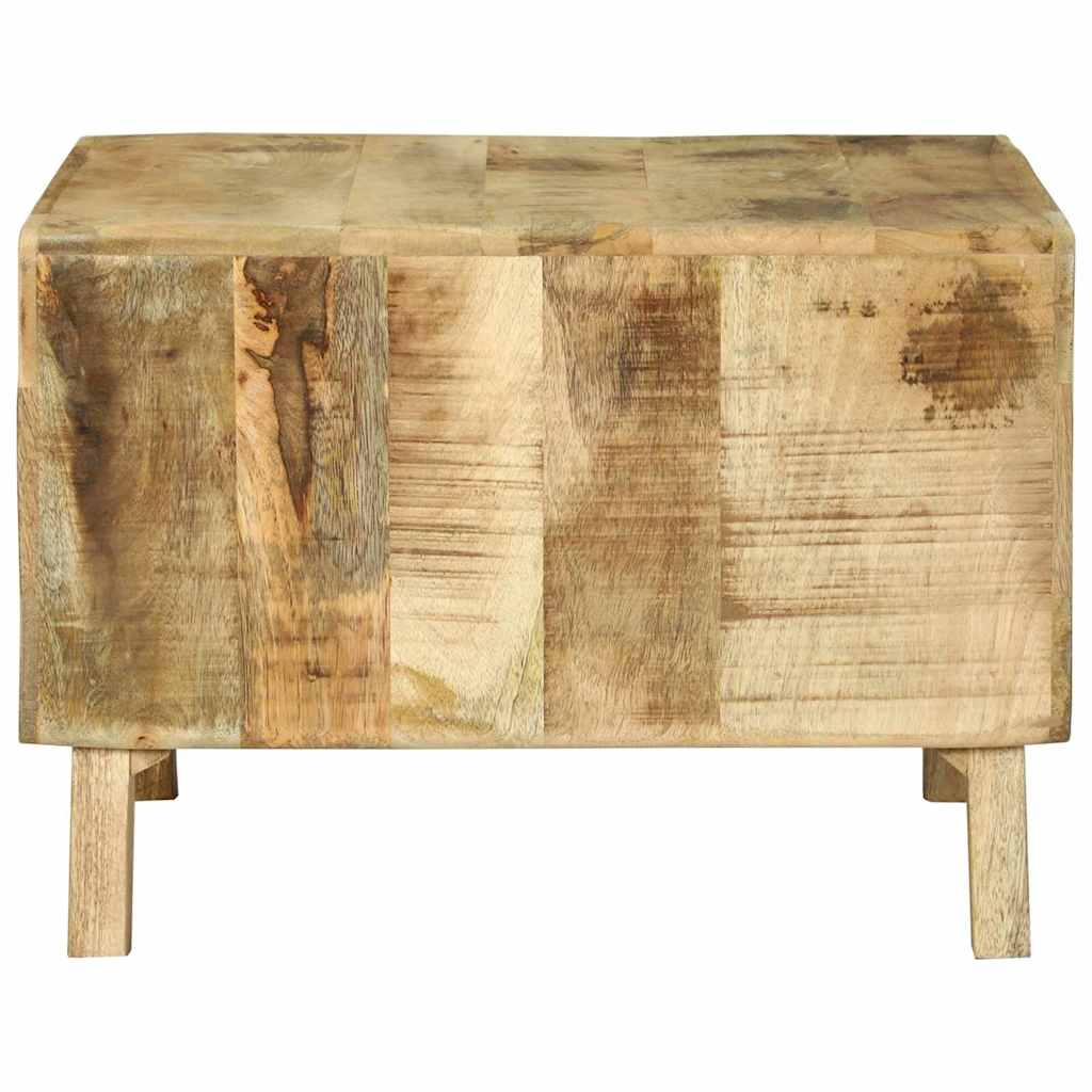 Couchtisch Braun 50 x 50 x 35 cm Raues Mango-Massivholz