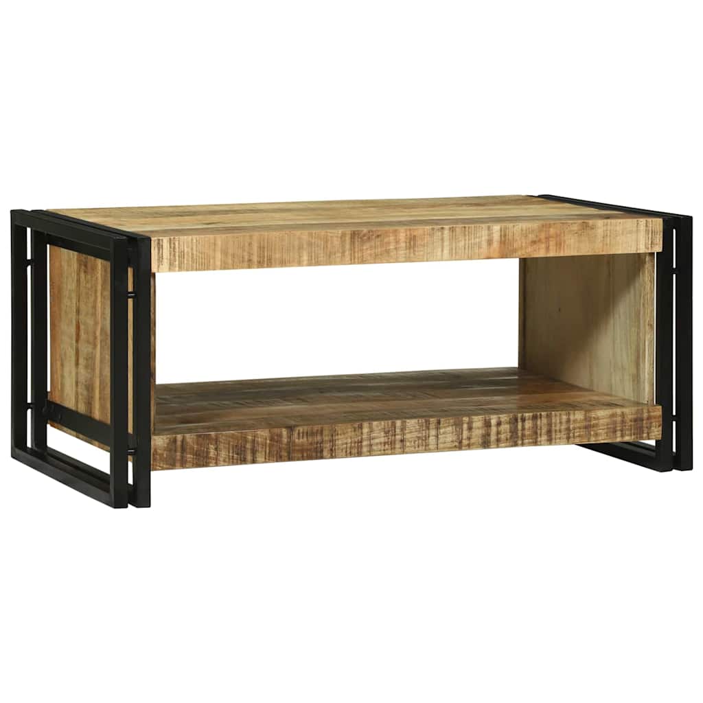 Couchtisch Braun 90 x 50 x 38 cm Raues Mango-Massivholz