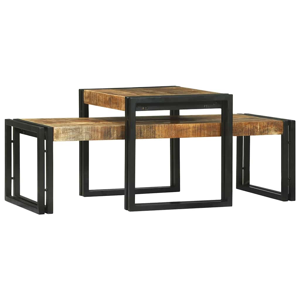 Couchtisch 2 pcs Braun 48 x 40 x 40 cm massives Mangoholz
