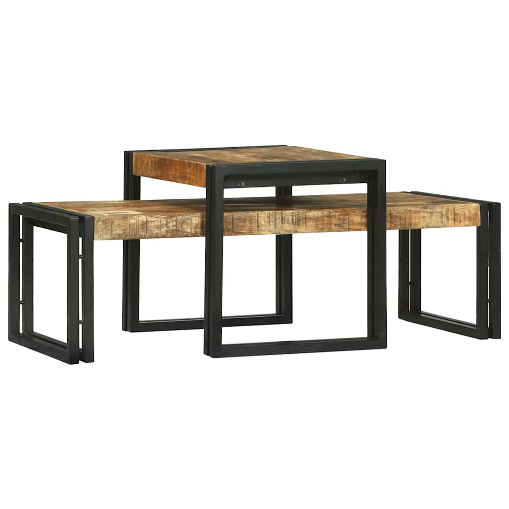 Couchtisch 2 pcs Braun 48 x 40 x 40 cm massives Mangoholz