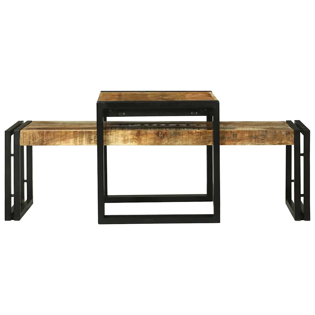 Couchtisch 2 pcs Braun 48 x 40 x 40 cm massives Mangoholz