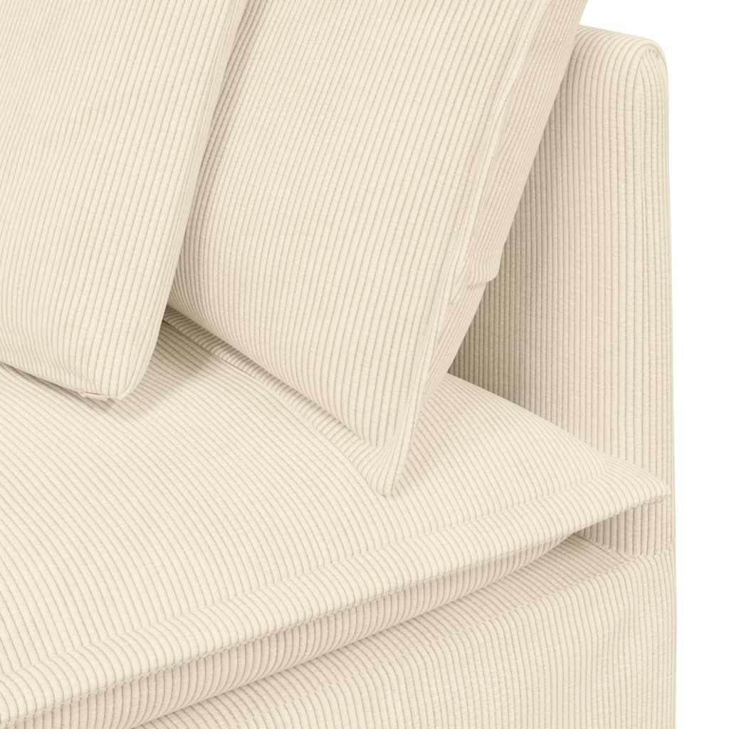 Modulares Sofa mit Kissen Cordstoff Creme