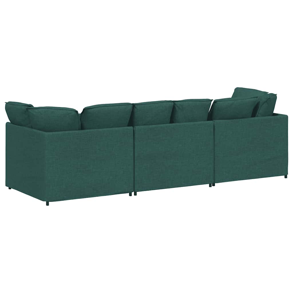Modulares Sofa mit Kissen Stoff Dunkelgrün