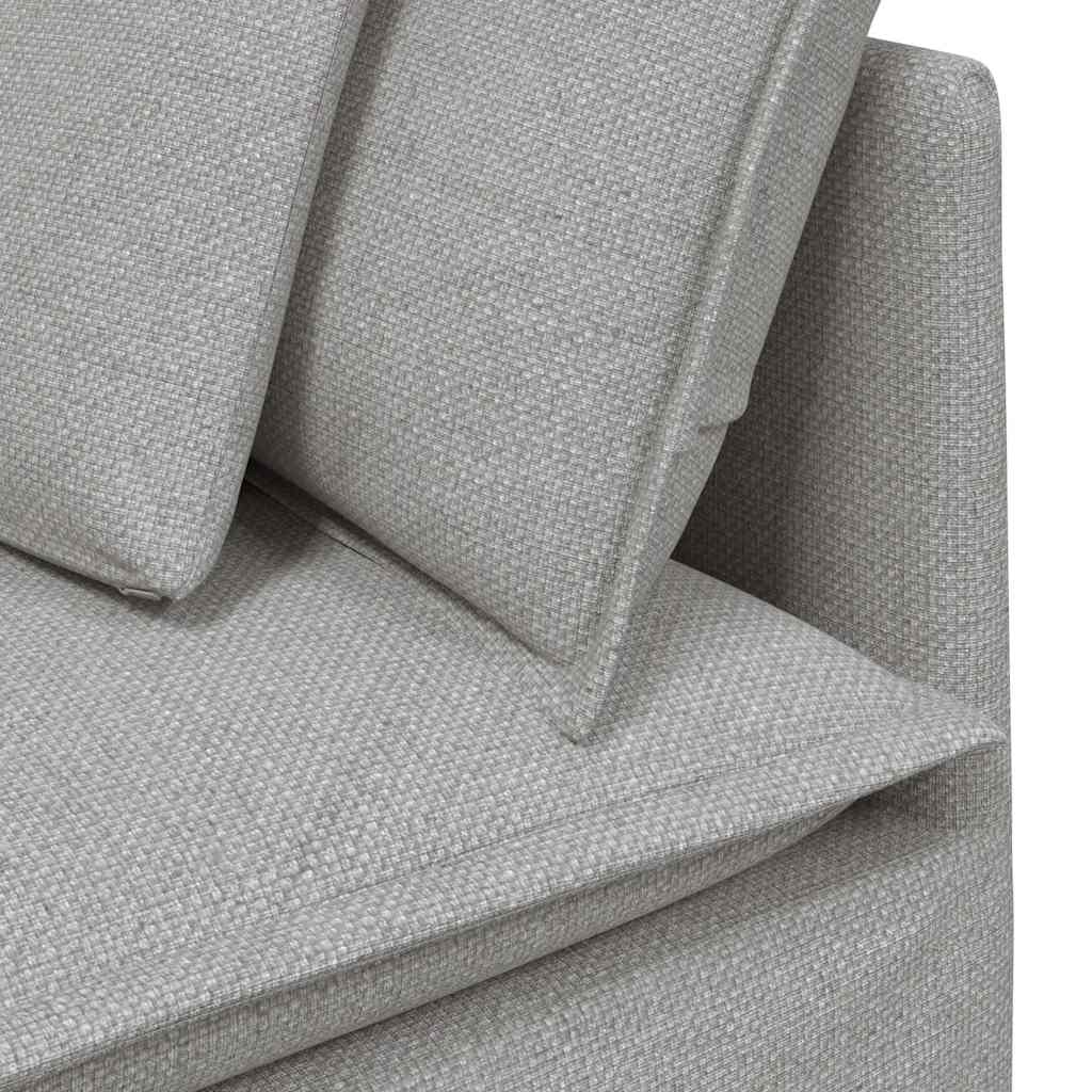 Modulares Sofa mit Kissen Stoff Wolkengrau