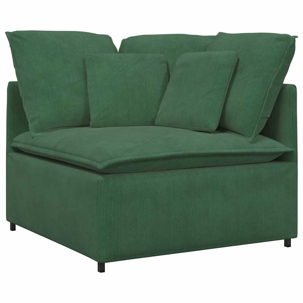 Modulares Sofa mit Kissen Cordstoff Dunkelgrün