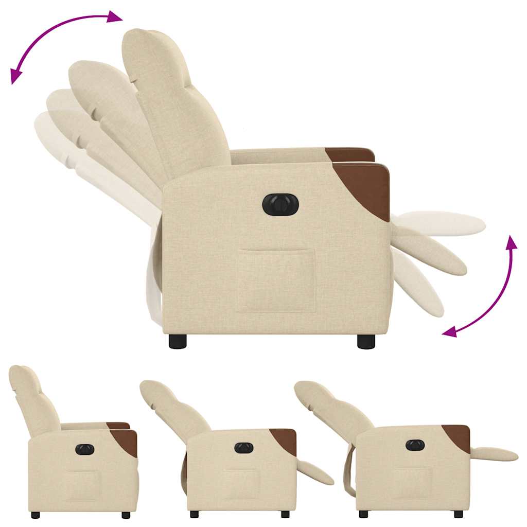 Relaxsessel Elektrisch Creme Stoff