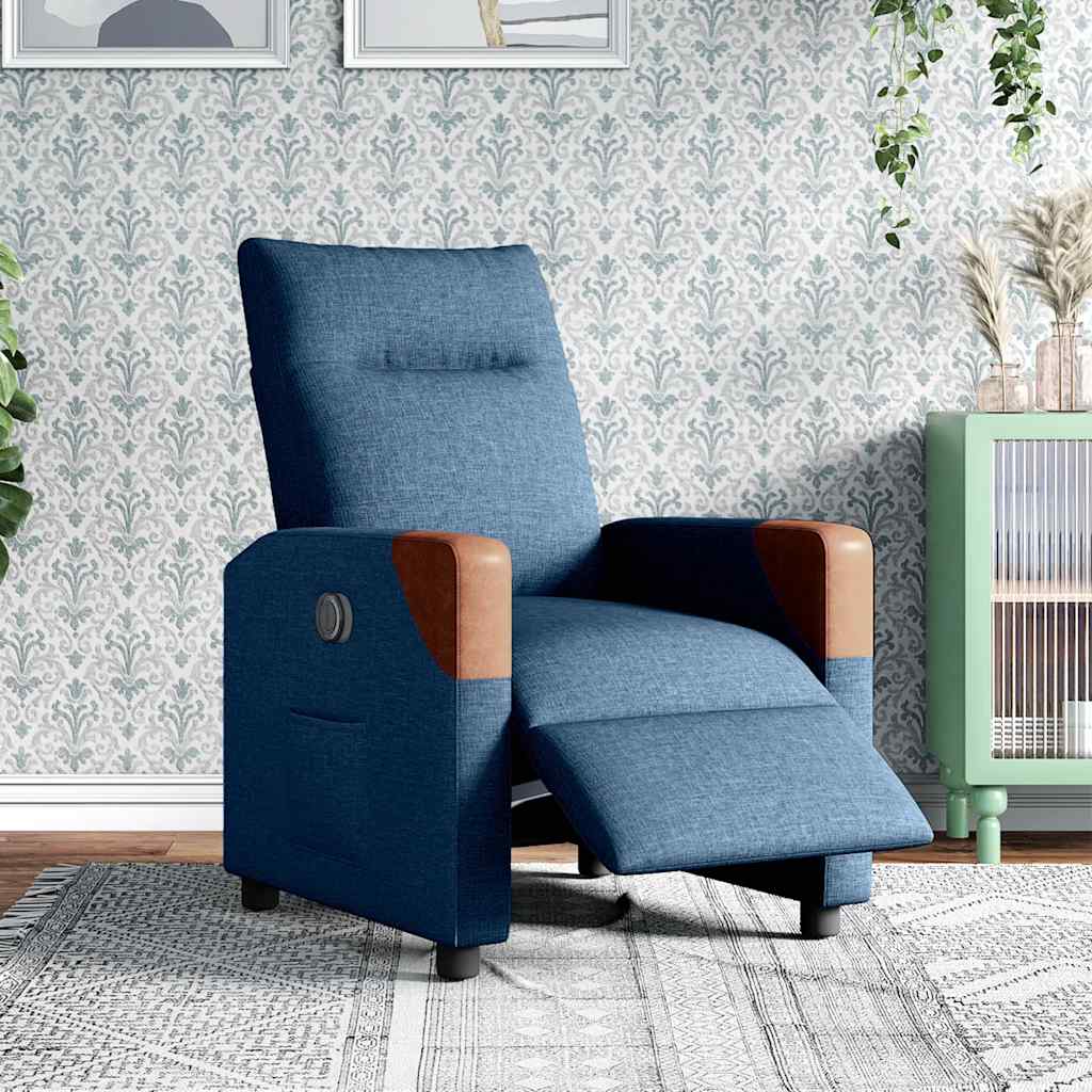 Relaxsessel Elektrisch Blau Stoff