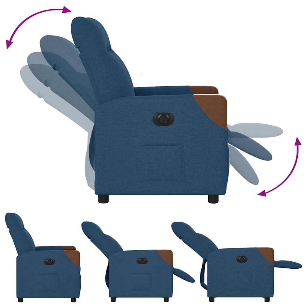 Relaxsessel Elektrisch Blau Stoff