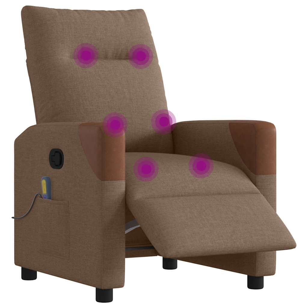 Massagesessel Elektrisch Braun Stoff