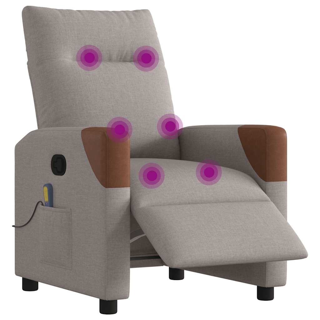 Massagesessel Elektrisch Taupe Stoff