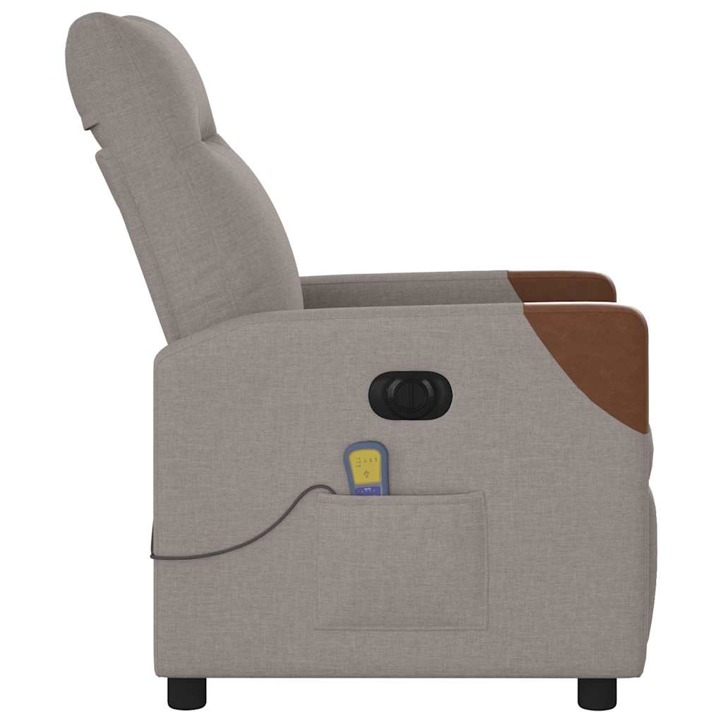Massagesessel Elektrisch Taupe Stoff