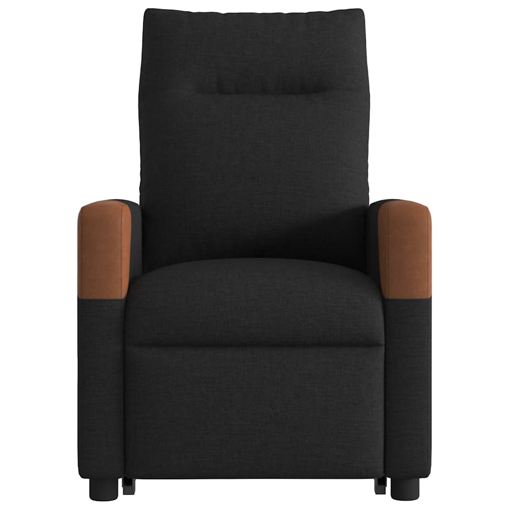 Massagesessel mit Aufstehhilfe Schwarz Stoff