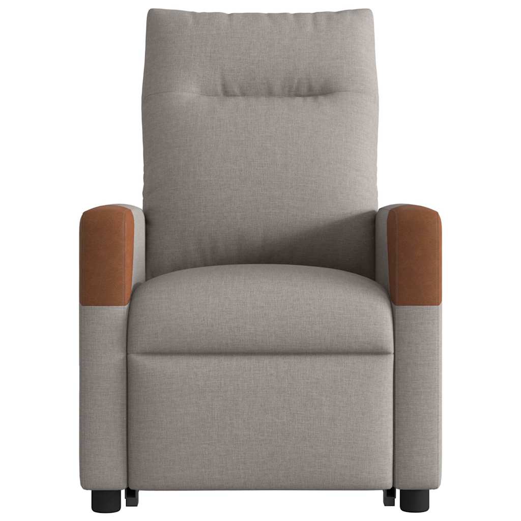 Massagesessel mit Aufstehhilfe Taupe Stoff