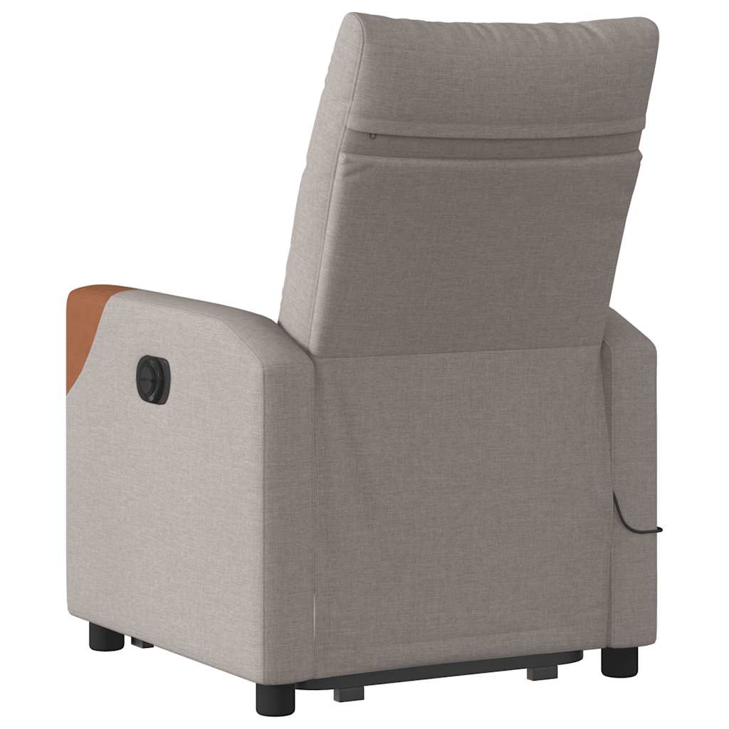 Massagesessel mit Aufstehhilfe Taupe Stoff