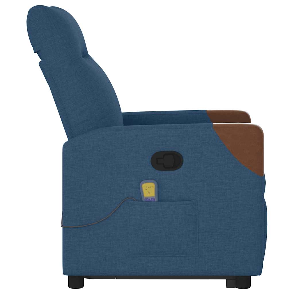 Massagesessel mit Aufstehhilfe Blau Stoff