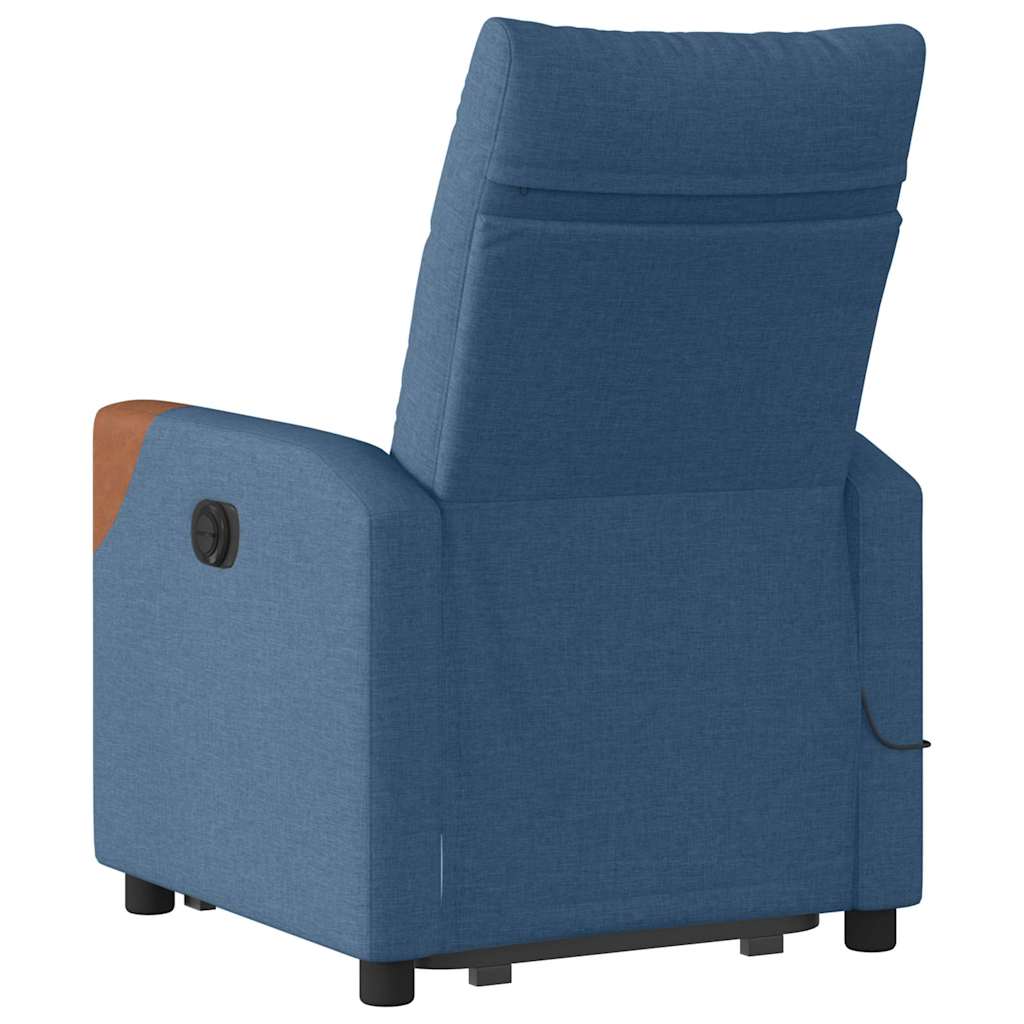 Massagesessel mit Aufstehhilfe Blau Stoff