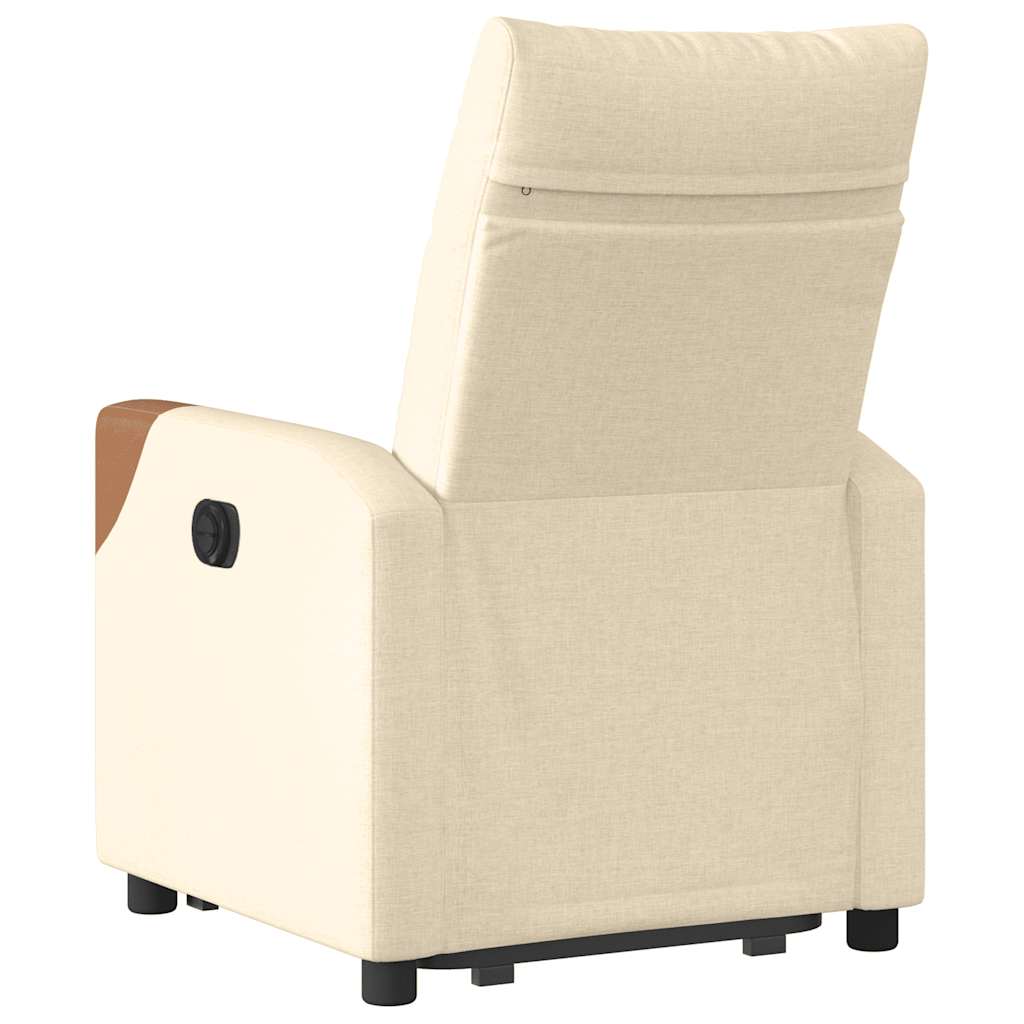 Relaxsessel mit Aufstehhilfe Elektrisch Creme Stoff