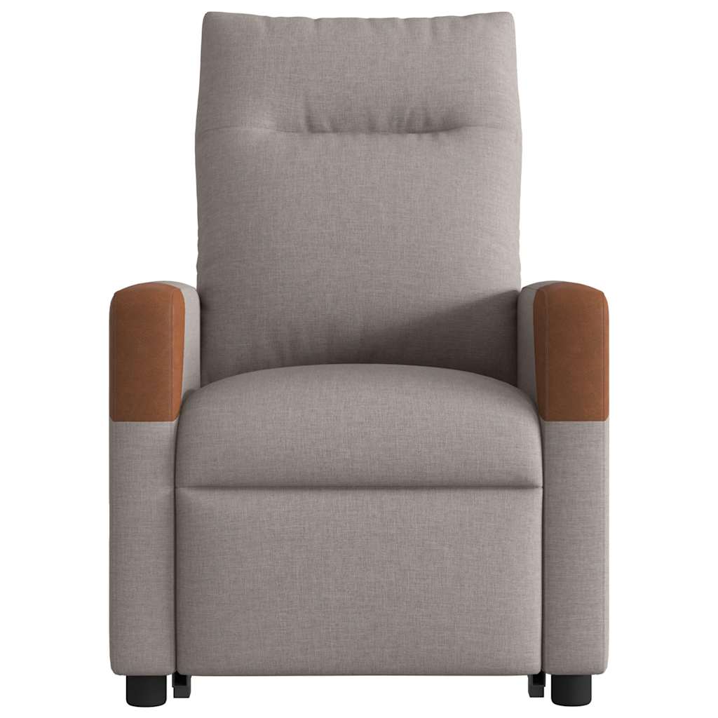 Elektrischer Massagesessel mit Aufstehhilfe Taupe Stoff