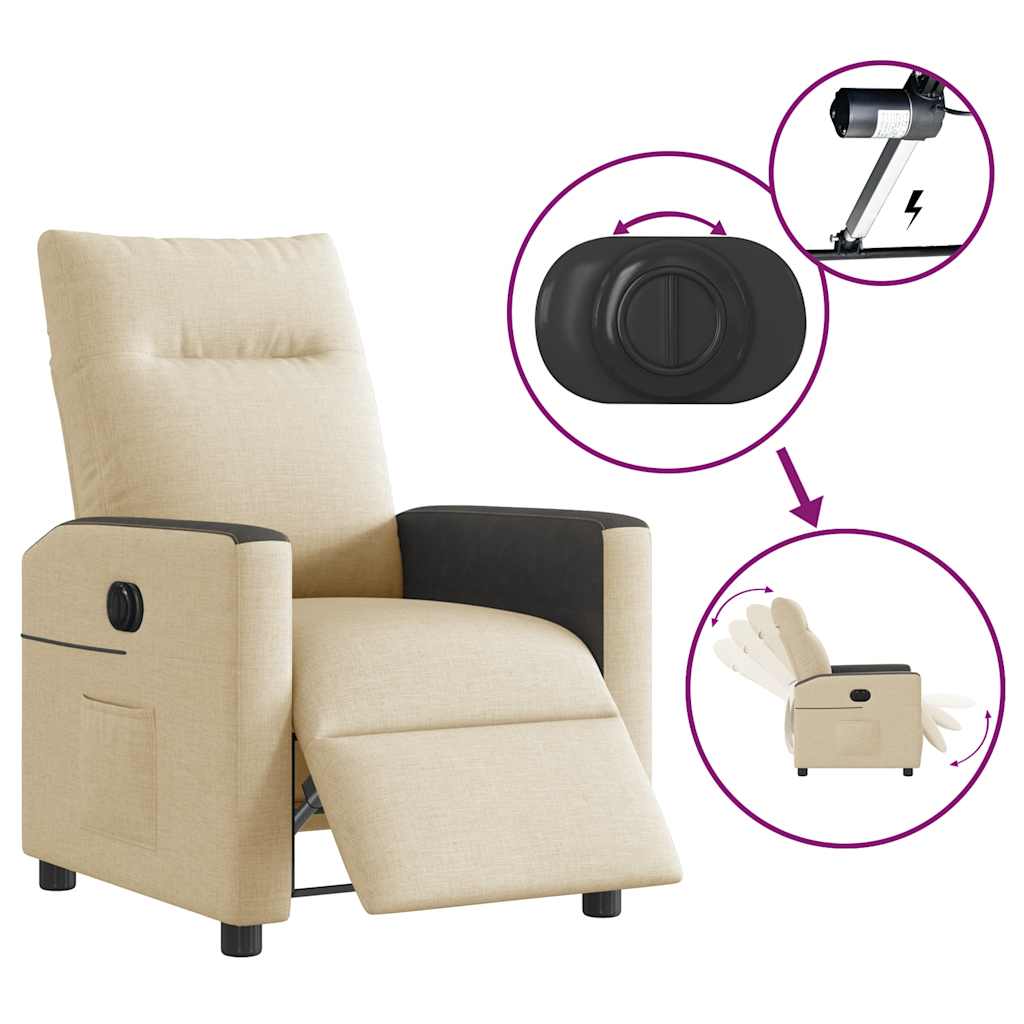 Relaxsessel Elektrisch Creme Stoff