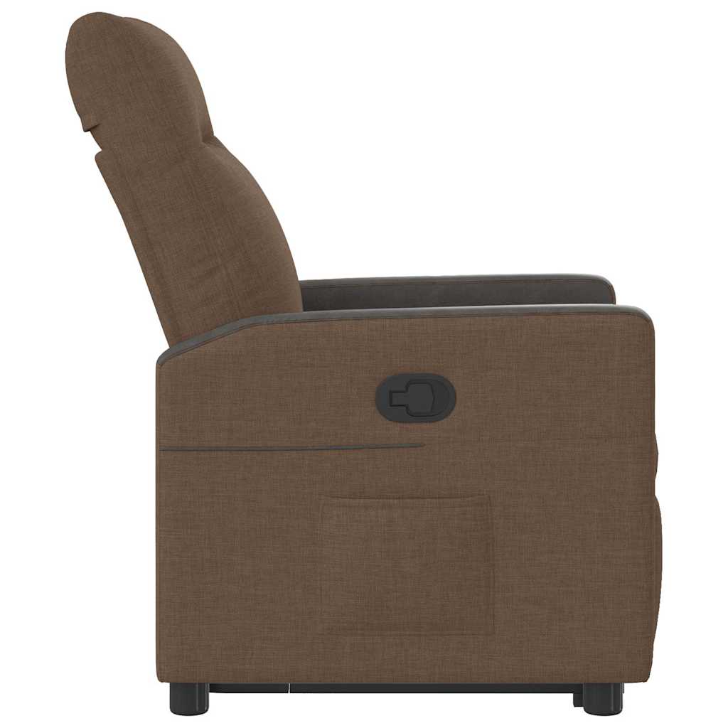 Relaxsessel mit Aufstehhilfe Braun Stoff